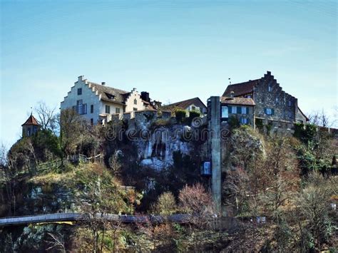 Schloss Laufen am Rheinfall or Laufen Castle, Neuhausen am Rheinfall Stock Photo - Image of ...