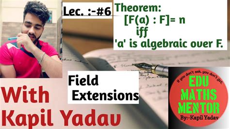 field extension in algebra/field extension (Lec:: #6) - YouTube