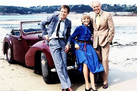 John Nettles with actress Deborah Grant and Terence Alexander from Bergerac TV show Bergerac Tv ...