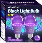 2 Pack A19 LED Black Light Bulbs,Dimmable 9W Blacklight Bulb(100W ...