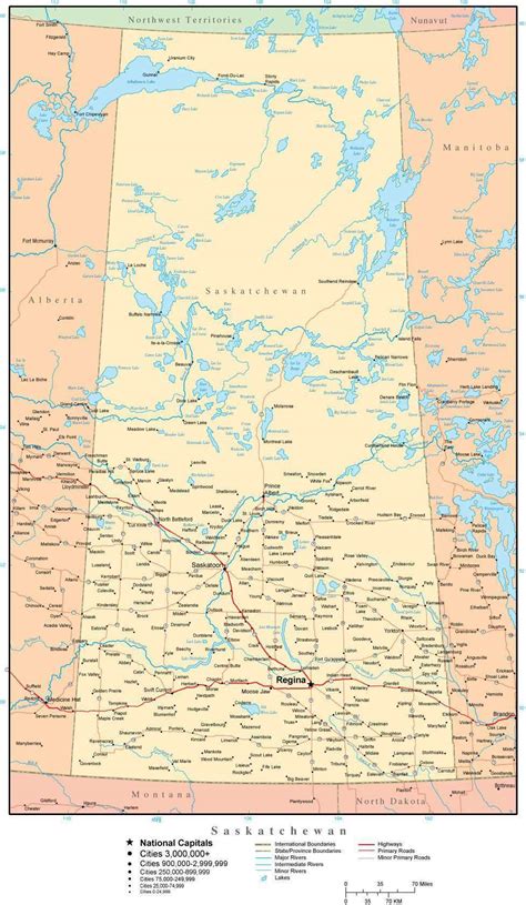 Map Of Saskatchewan Canada With Cities