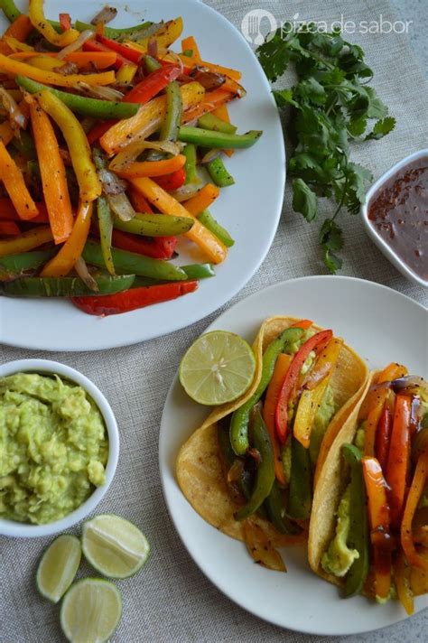 Tacos de fajitas de pimiento morrón (receta vegetariana) | Receta | Recetas vegetarianas ...