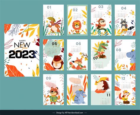 Cartoon Monthly Calendar Printable - 2024 CALENDAR PRINTABLE