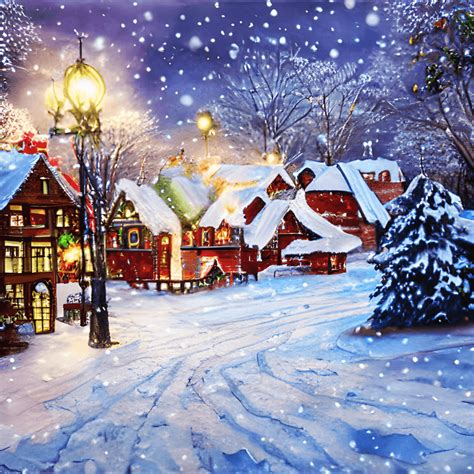 Beautiful Christmas Village Scenery · Creative Fabrica