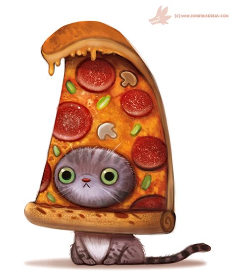 cryptid-creations | Pizza cat, Cute animal drawings, Daily painting