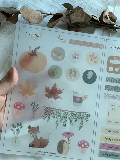 Autumn / Fall Printable Stickers or Halloween. Seasonal | Etsy