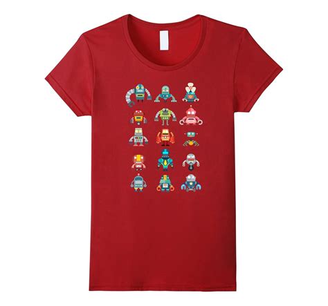 Robot T-Shirt Robotics Retro Team 15 Toy Fun Eng AI Nerd Tee-4LVS ...