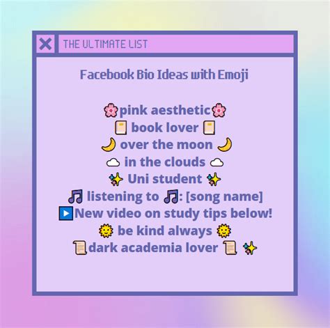 40+ Aesthetic Facebook Bios and Ideas: The Ultimate List - TurboFuture