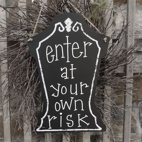 Halloween tombstone Front door decor Haunted house danger fun