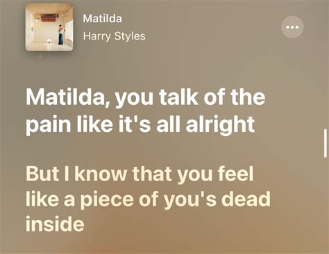 matilda harry styles in 2022 | Lyrics, How are you feeling, Songs