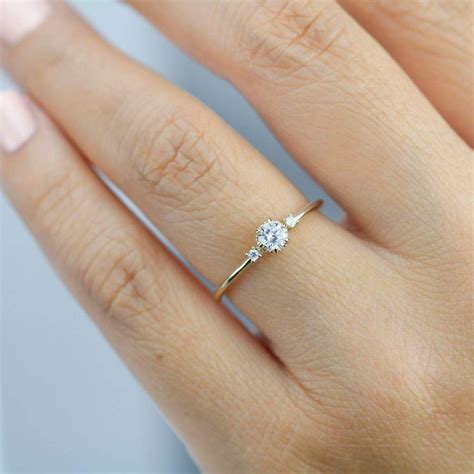 Delicate diamond ring | engagement ring white diamond | Delicate engagement ring, Small ...