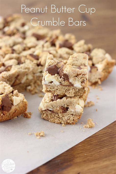 Peanut Butter Cup Crumble Bars - A Kitchen Addiction