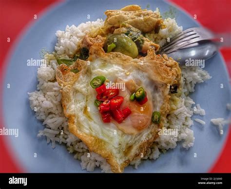 Rice with Curry and Fried Egg Stock Photo - Alamy