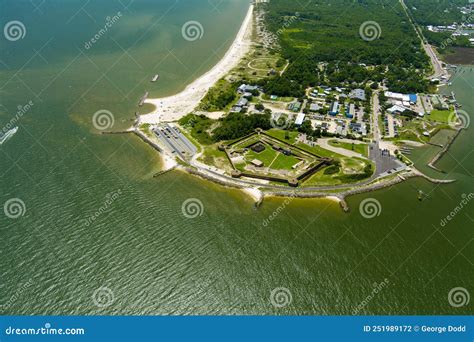 Aerial View of Dauphin Island, Alabama and Fort Gaines in July of 2022 Stock Photo - Image of ...