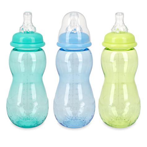 Nuby 3pk Tritan 10oz Standard Neck Non-Drip Baby Bottles - Walmart.com