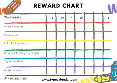 Reward Chart For Kids Template