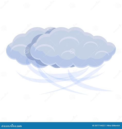 Nube Y Viento Icono Estilo De Dibujos Animados Stock de ilustración - Ilustración de tormenta ...