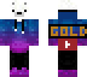 Galaxy bear GOLD yt logo just because | Minecraft Skin