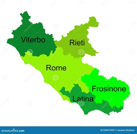 Province Lazio Map Silhouette Vector Illustration Isolated on Background, Italy Province. Stock ...