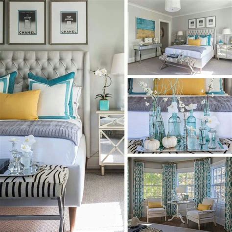 Teal And Yellow Bedroom | Teal master bedroom, Yellow master bedroom ...