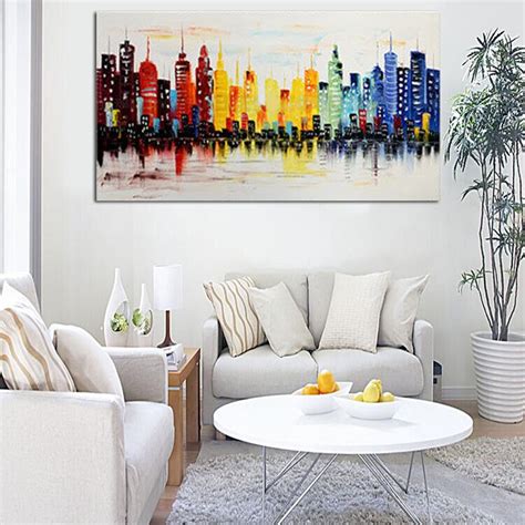 120X60CM Modern City Canvas Abstract Painting Print Living Room Art ...