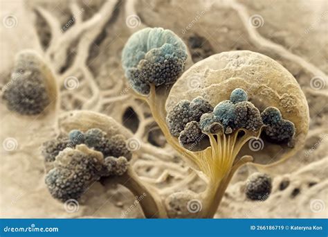 Microscopic Fungi Mycelium, Illustration Stock Illustration ...