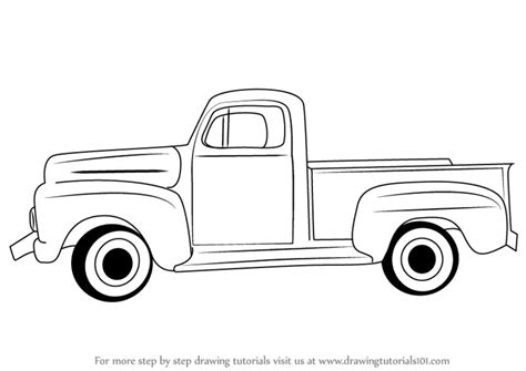 Chevy Truck Outline ~ Learn How To Draw A Vintage Truck (vintage) Step By Step : Drawing ...