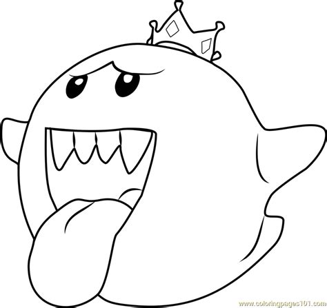 King Boo Coloring Page for Kids - Free Super Mario Printable Coloring Pages Online for Kids ...