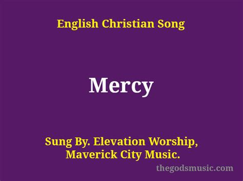 Mercy Song Lyrics - Christian Song Chords and Lyrics