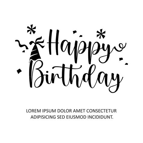 Premium Vector | Happy birthday banner black and white promotion social ...