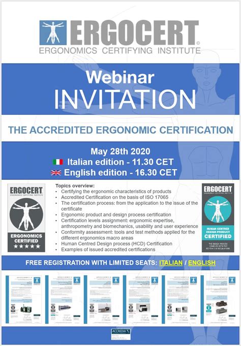 Webinar The accreditated Ergonomic Certification - ErgoCert