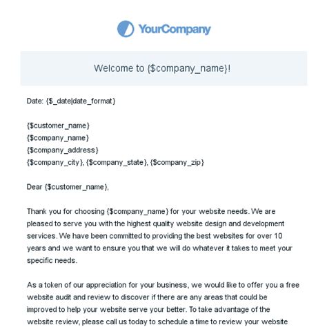 New Customer Welcome Letter Template | Formstack Documents