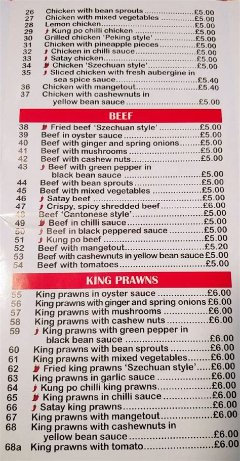 Menu at Kings Garden fast food, Crawley