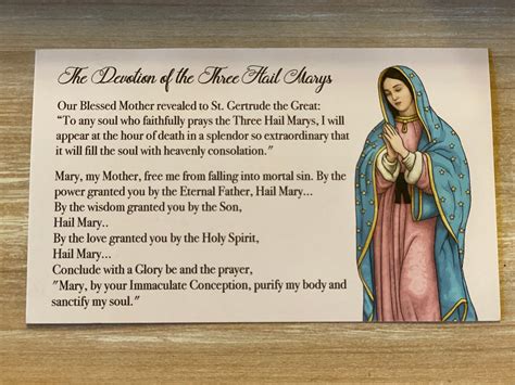 Three Hail Mary Devotion Card - Etsy