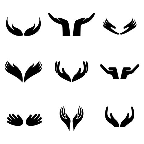 Healing hands vector set. Care hands icon collection. 17019039 Vector ...