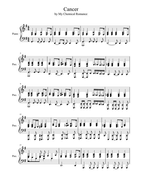 Chemical Romance Cancer G Major Sheet music for Piano (Solo) | Musescore.com