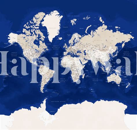 Buy World map Kameryn Antarctica wallpaper - Free shipping at Happywall ...
