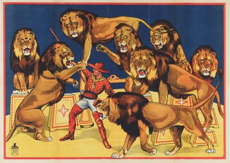 Lions & lion tamer circus poster from the collection of Jaap Best | Vintage circus, Circus ...