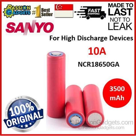 Sanyo 18650GA Lithium-Ion Battery (3500mAh）