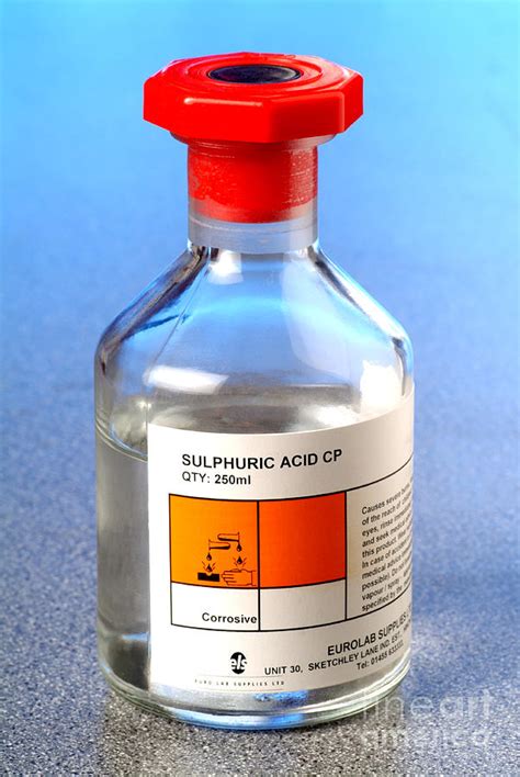 Bottle Of Sulphuric Acid Photograph by Martyn F. Chillmaid