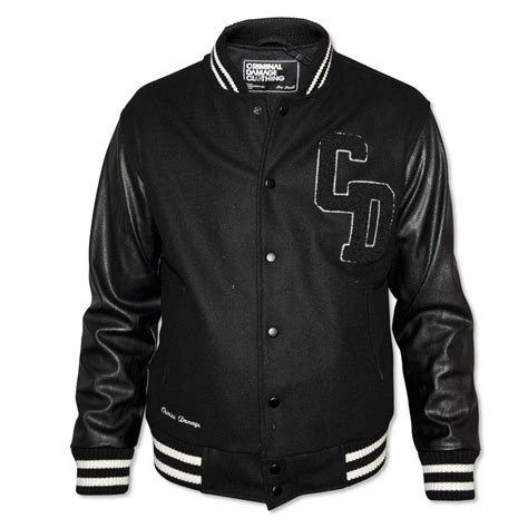 Criminal Damage Men's Black Letterman Jacket | Black letterman jacket ...