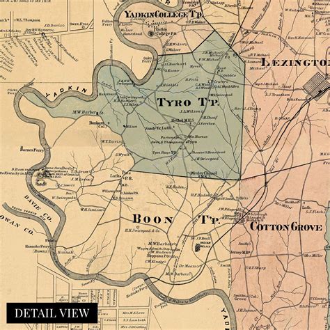 1890 Map of Davidson County North Carolina - Vintage Davidson NC Wall Art Poster | eBay