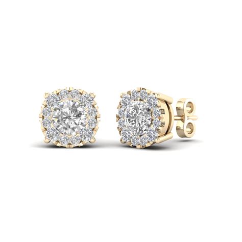 Diamond2Deal - 10k Yellow Gold Diamond Round Stud Earrings For Women (0.5Ct /I2,H-I) - Walmart ...