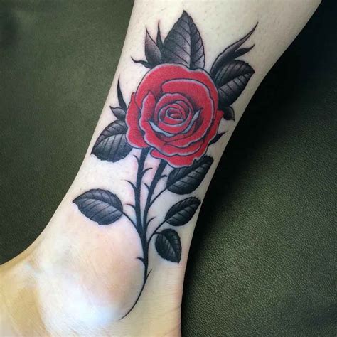 Rose Ankle Tattoo - Best Tattoo Ideas Gallery