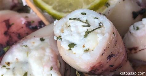 Easy Keto Stuffed Squid with Cream Cheese Low Carb Recipe - KetoASAP