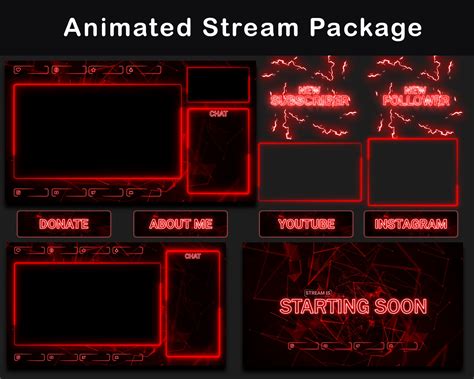 Animated Stream Package Dark Red Twitch Overlay Animated - Etsy Canada