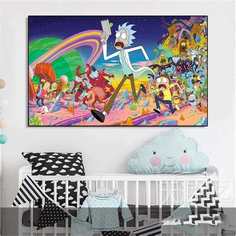 Rick and Morty Monters Canvas Wall Art - Rick and Morty Shop