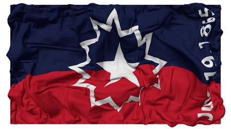 Juneteenth Flag Waves with Realistic Bump Texture, Flag Background, 3D Rendering 24625032 PNG