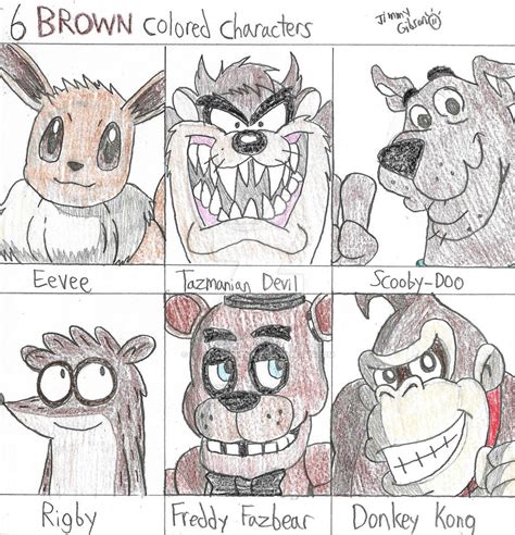 6 BROWN colored characters by CelmationPrince on DeviantArt