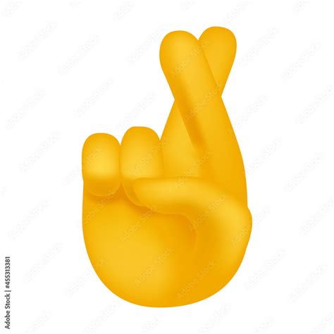 Vecteur Stock Crossed Fingers Hand Gesture Emoji Icon Illustration Sign. Good Luck Vector Symbol ...